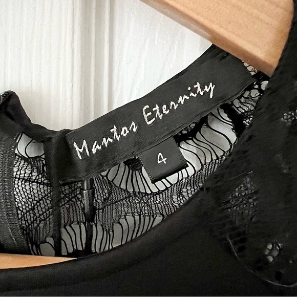 Lace Dress New with Tags Women’s Size 4 Mantos Eternity Formal 3/4‎ Sleeve Black - Picture 4 of 8